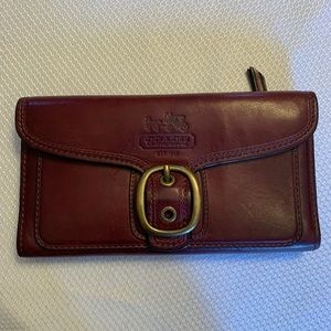 Vintage Coach Burgundy Leather Buckle Wallet